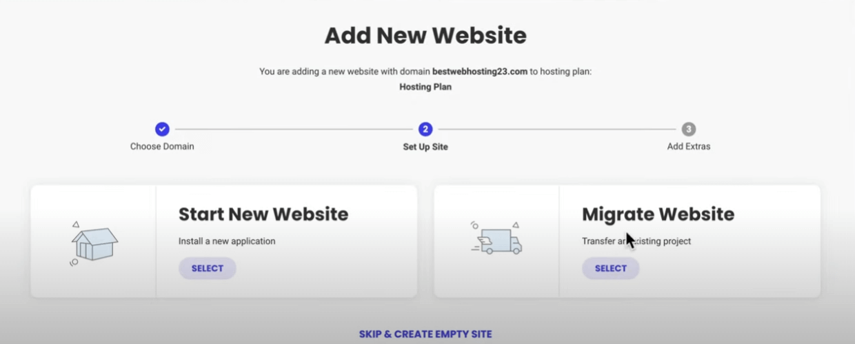 WooCommerce跨境电商独立站, start new website界面