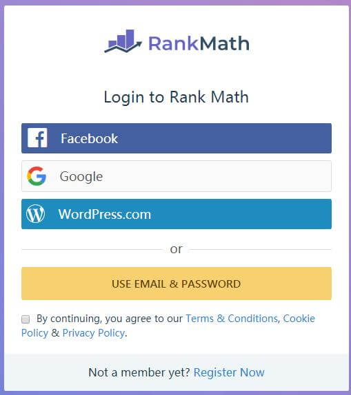 Rank Math教程, 链接Rank Math账户