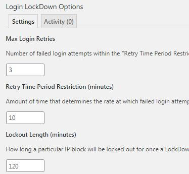 login lockdown, WordPress网站安全防护