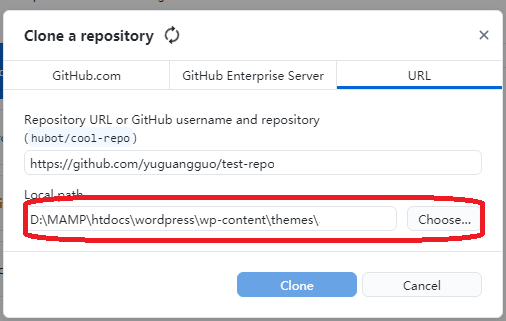利用GitHub开发WordPress, 选择thems文件夹