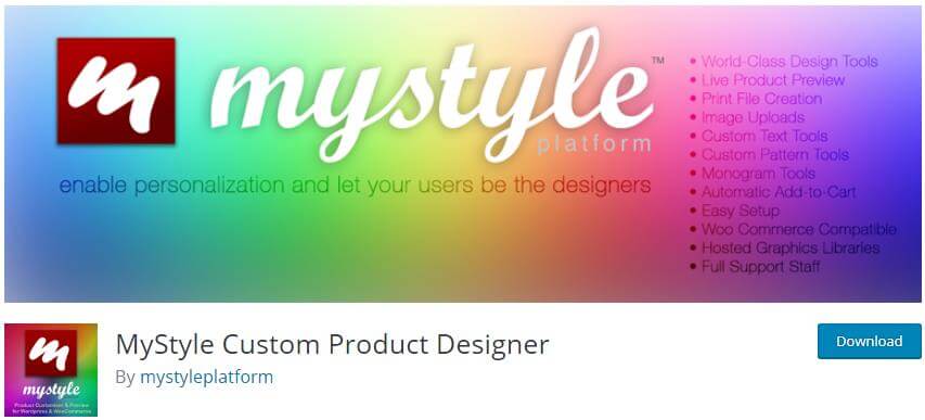 商品设计类WooCommerce插件, 制作按需打印类跨境电商网站, MyStyle Custom Product Designer