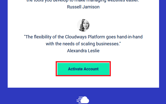 跨境电商独立站制作, Cloudways建站, activate account